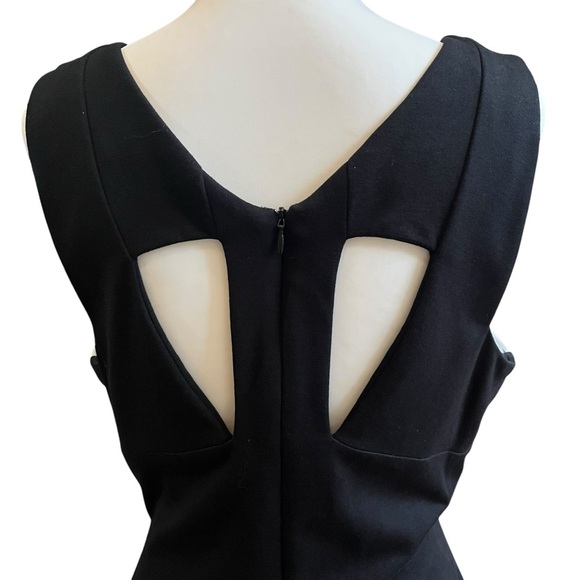 Julia Jordan Dress Size 14 Black White Stripe Knit Sheath Cut Out Back Zipper - Picture 8 of 14